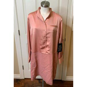 Tuckernuck Pink Pop-Over Shirt Dress W/ Lace Hem, Size XL, NWT!
